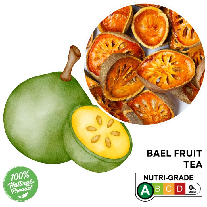 Dry Bael fruit 100 grams - Bael fruit dried whole - 100% Pure - Bail giri