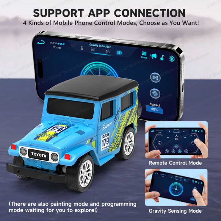JCMO%20Mini%20RC%20Car%201:64%20App/2.4Ghz%20Remote%20Control%20Desktop%20Small%20Portable%20Toy%20Off%20Road%20Vehicle%20Alloy%20Carshell%20For%20Children%20Gift%20New%20-%20Image%202