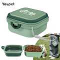 Thickened Folding Pet Bowls Outdoor Pet Double Bowls Tableware Travel Dog Feeder Bowls Pet Supplies Portable Dog Bowls. 