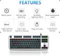 lAULA F3087 Mechanical Gaming Keyboard with RGB lRainbow Blacklit, ABS Keycaps, 87 Keys Anti-Ghosting Ergonomic USB Type-C Wired Computer Keyboards for Windows PC Blue Switch. 