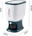 10Kg Rice Dispenser Storage Container Sealed Grain Cereal Dispenser Storage Box with Lid Measuring Cylinder. 