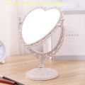 Portable Double-Sided Heart Shape Desktop Makeup Mirror Cosmetic Compact Hand Mirror for Women Vanity Mirror.