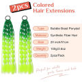 2 PCS Synthetic Bubble Ponytail  20" Lightweight Colored Hair  with Hair Tie for Women Girl Daily Party Use. 