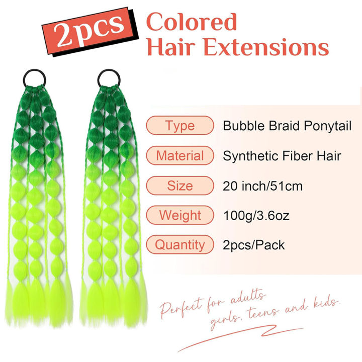2%20PCS%20Synthetic%20Bubble%20Ponytail%20%2020"%20Lightweight%20Colored%20Hair%20%20with%20Hair%20Tie%20for%20Women%20Girl%20Daily%20Party%20Use%20-%20Image%204
