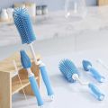 3Pcs Silicone Bottle Cleaning Brush 360 Degree Cup Brush Glass Cleaner Baby Pacifier Straw Scrubber Kitchen Cleaning Tool Set. 