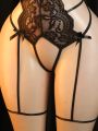 Women Lace Bodysuit Floral Backless Teddy Lingerie Sheer Mesh Hollow Out Strappy One Piece Nightwear.