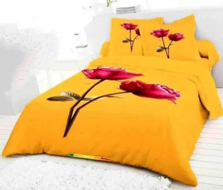 King%20size%20cotton%20bed%20sheet%20with%20matching%203%20%20pillow%20covers%20-%20Image%203