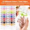 24pcs Wine Labels Glasses Drinking Marker Set Food Grade Silicone Mark Silicone Glass Markers for Bar Parties Silicone Rings. 