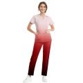 Medical Uniform Trendy Women's Scrub Set Stretch Soft Y-Neck Top Pants Hospital Pet Clinic Doctor Costume Contrasting Colors. 