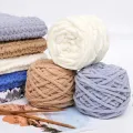 100g/ball Chenille Knitting Yarn Soft Ice Strip Line Cotton Yarn DIY Wool Yarn for Hand Knitting Scarf Thick Wool Wholesale. 
