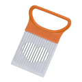 Effortlessly Slice Onions with this 1pc Colorful Onion Slicer Kitchen stainless steel potato chip onion holder. 