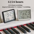 9.3x7.3x1.5cm Digital Alarm Clock Temperature Humidity Hourly Beep Magnetic Sucked Table Clock 12/24H Wall-mounted LCD Clock. 