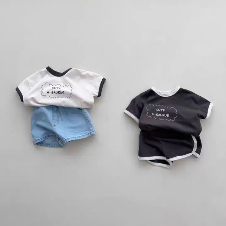 TZ24047%20Summer%20New%20Sports%20Style%20Set%20New%20Letter%20Baby%20Round%20Neck%20Simple%20Casual%20T-shirt%20Shorts%20Two%20Piece%20Set%20-%20Image%206