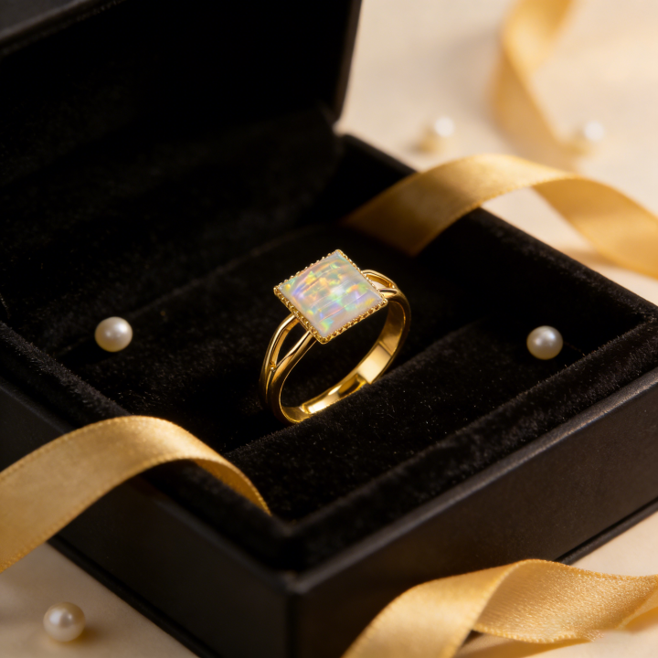 Unique%20%20for%20Her,Vintage%20Square%20White%20Opal%20Promise%20Minimalist%207-9%20Adjustable%20Open%20Ring%20for%20Women,Elegant%20Anniversary%20Jewelry%20-%20Image%204