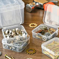 Transparent Plastic Jewelry Box with Buckle Closure Large Capacity 30 Compartments Storage Container for Small Accessories.