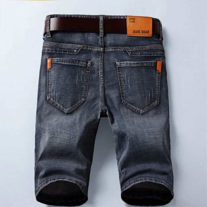 Denim Shorts Men's Summer Thin Straight Classic Designer Business Short Jeans Brand Clothing Stretch Korean Casual Male Shorts