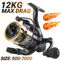 Rooblinos HE Spinning Reels Ultralight Metal 5.2:1 Gear Ratio 1000-7000 Saltwater Or Freshwater Big Max Drag Fishing Reels. 