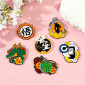 6Pcs Anime Dragon Ball Son Goku Enamel Brooch Badge Cartoon Vegeta Piccolo Master Roshi Krillin Lapel Pins For Fans . 