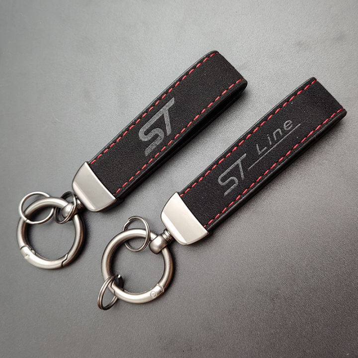 New Decorations Car Suede Leather Keychain STline ST Logo Keyring ST ...