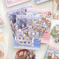 24pcs/bag zoo small class meow wow wonderland series scenery sticker book three-dimensional scene miniature sticker handbook DIY. 