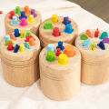 Children's Wooden Color Shape Classification Cup Geometric Cognition Matching Game Teaching Aid Educational Toys For Kids . 