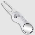 Metal Foldable Golf Divot Repair Tool Green Fork With Golf Ball Marker Button Magnetic Portable Pitchfork Golf Accessories.