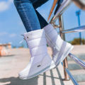 Winter thick women's snow boots Warm Plush Mid-calf Boots Non slip Waterproof  Platform Snow Boot Casual Female White shoes. 