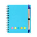 Kisdo Lined Spiral Notebook Kraft Paper Cover Notepad with Pen In Holder, Sticky Notes and Page Marker, Business Small Notebook. 