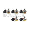 5 Sets WH148 1K 10K 20K 50K 100K 500K Ohm 15mm 3 Pin Linear Taper Rotary Potentiometer Resistor for Arduino with AG2 White cap. 