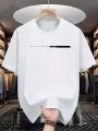 Summer Men's 100% Cotton Casual Loose Fit Large Letter Print Round Neck Short Sleeved T-Shirt Top High Street Unisex Style.