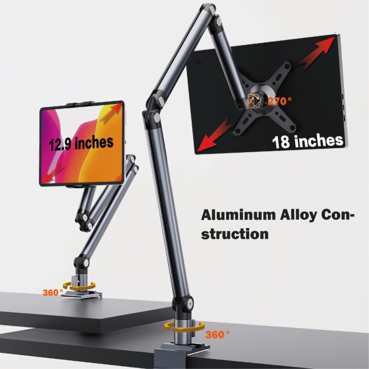 Artpowers Adjustable Tablet Stand Foldable Aluminum Universal Holder 360 Degree Rotation for 4-12.9Inch forVESE Portable Monitor