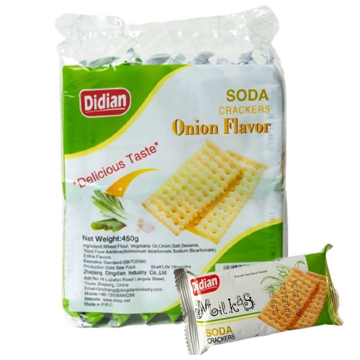 Didian Onion Flavor Soda Crackers Sugar Free 450 gm - 25 gm x 18 Sachets