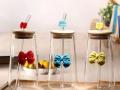 Transparent Bow Glass Cup with Bamboo Lid & Straw – Perfect for Juice, Coffee & Smoothies (Random color). 