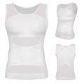 Mens Slimming Body Shaper Vest Gynecomastia Compression Shirts Tummy Control Sleeveless Undershirts Criss Cross Mesh Underwear. 