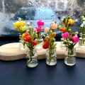 Mini flowers with clear glass vest gift car decorations mini present. 