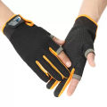 Summer Men Fishing Gloves Women Two Finger Cut Male Touchscreen Angling Anti-Slip Sun-Proof Breathable Cycling Fitness Gloves.