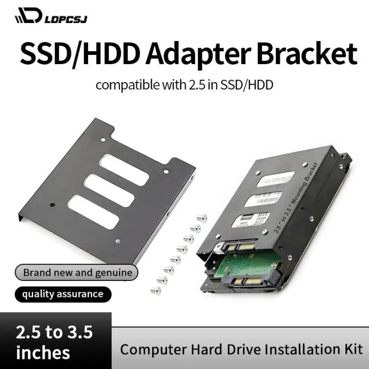 LDPCSJ Metal SSD/HDD Adapter Bracket 2.5 to 3.5 Inch with SATA for PC ...