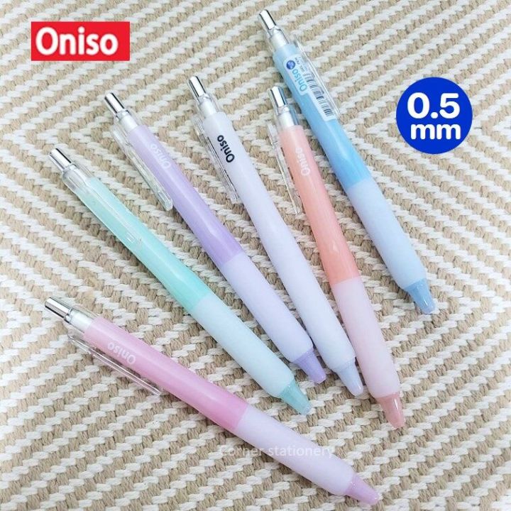 (Lift%20box%20of%2012%20pieces)%20oniso%20gel%20pen%20model%209191%20blue%20ink%200.5mm%20pastel%20color%20changing%20refill%20manual%20pen%20dry%20left%20hand%20(blue%20gel%20pen)%20-%20Image%203