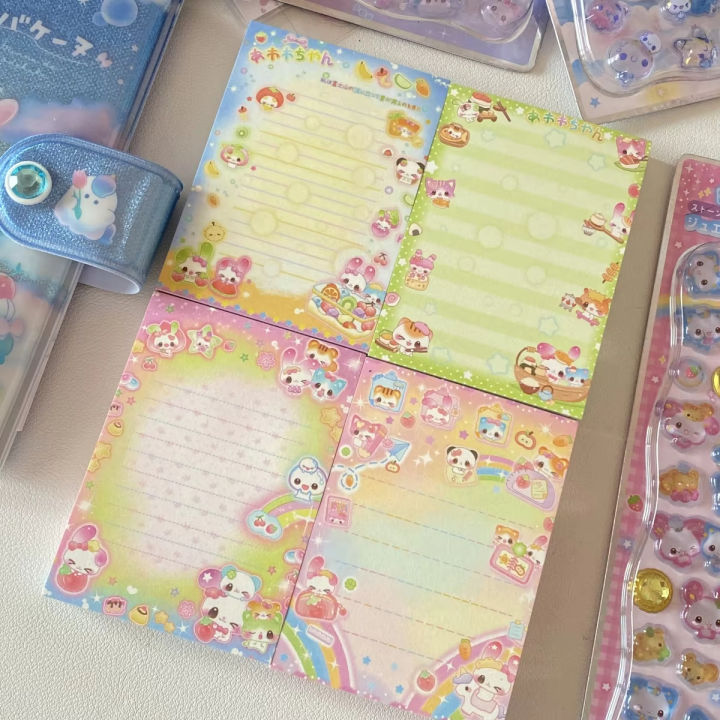 MINKYS 50 Sheets Kawaii Rainbow Bear Memo Pads Paper To Do List Journal ...