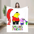Smiling Friends All Over Print Soft Plush Blanket for Kids Flannel Throw for Bed Sofa Chair  Cute Cartoon Design. 