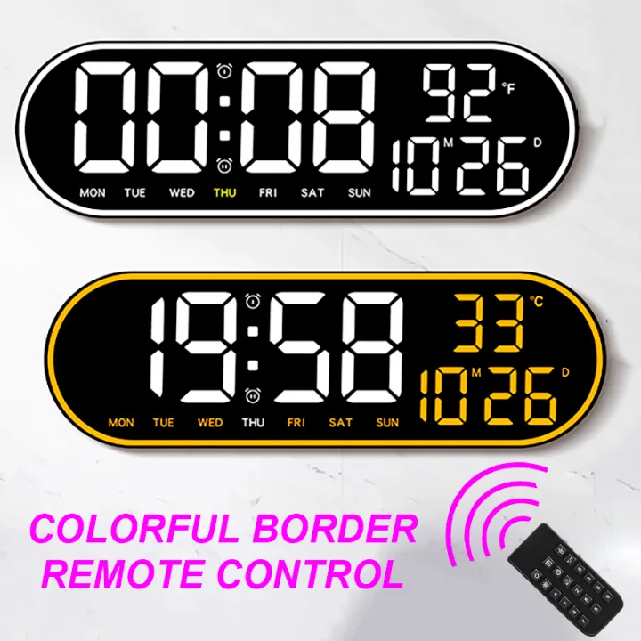 Remote Control Led Message Clock Digital LED Digital Wall Clock Remote Control Table Clock with Colorful Frame ...