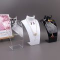 Acrylic Portrait Model Jewelry Display Stand - Necklace Pendant Earring Holder Shelf for Decorative Exhibition. 