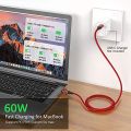 USB C to USB C Cable,[3A,60W Fast Charging] [2Pack,6.6Ft] Capshi USB Type-C to Type C Charger Braided Cord Compatible Samsung Galaxy S20 S20+ S20 Ultra Note 10 Plus A80,Google Pixel 3 2 XL, iPad Pro. 