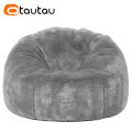 OTAUTAU Adults Children Fluffy Faux Fur Bean Bag Pouf Cover Without Filler Beanbag Puff Salon Ottoman Corner Seat Sac DD003. 