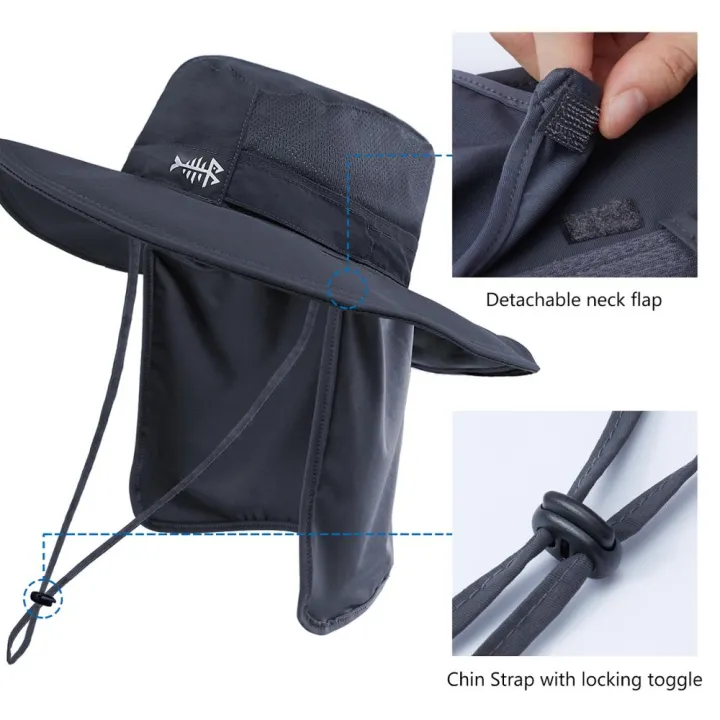 Bassdash%20UPF%2050+%20UV%20Protection%20Bucket%20Hat%20Water%20Resistant%20Wide%20Brim%20Tactical%20Fishing%20Hat%20Adjustable%20Size%20-%20Image%204