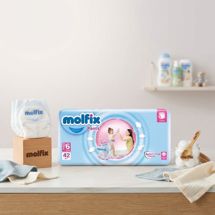 Molfix Baby Diaper Pants 6 Extra Large 42pcs Turkey Product for Babies 15+ kg