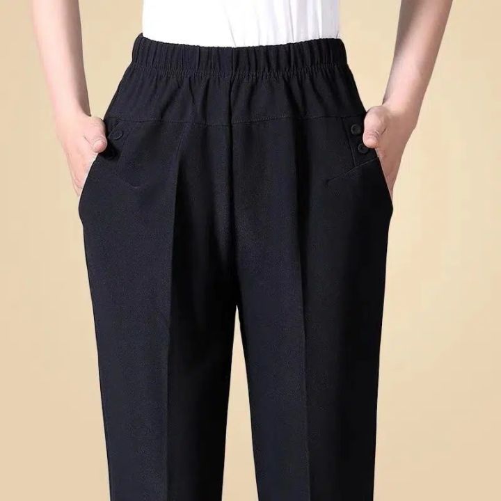 Plus%20size%20%208XL%20Autumn%20Women%20Trousers%20Oversize%20Elastic%20High%20Waist%20Loose%20Casual%20Pants%20Middle-aged%20Female%20Winter%20Warm%20Stretch%20Pants%20-%20Image%205