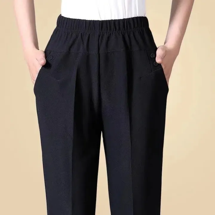 Plus%20size%20%208XL%20Autumn%20Women%20Trousers%20Oversize%20Elastic%20High%20Waist%20Loose%20Casual%20Pants%20Middle-aged%20Female%20Winter%20Warm%20Stretch%20Pants%20-%20Image%205