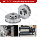60 Teeth GT2 Timing Pulley Shaft Hole 5mm Aluminum GT2 Timing Pulley 5mm Bore 60 Tooth 6mm Wide Timing Belt For CNC 3D Printer Gear Motor Parts Puli. 