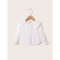 1-6 Years Kids Girls Long Sleeve Top Lace Doll Collar Autumn Korean Style White Shirt Toddlers Girls Daily Versatile Clothes. 